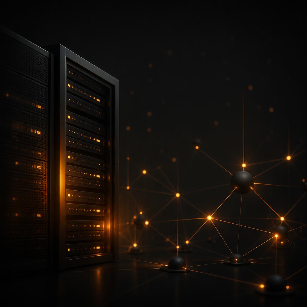 Abstrakte Server- und Netzwerk-Illustration